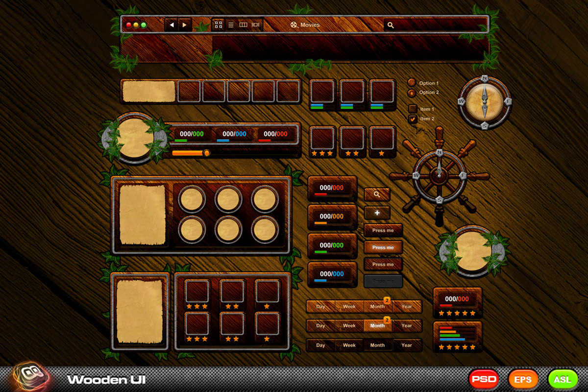Wooden Game UI Kit