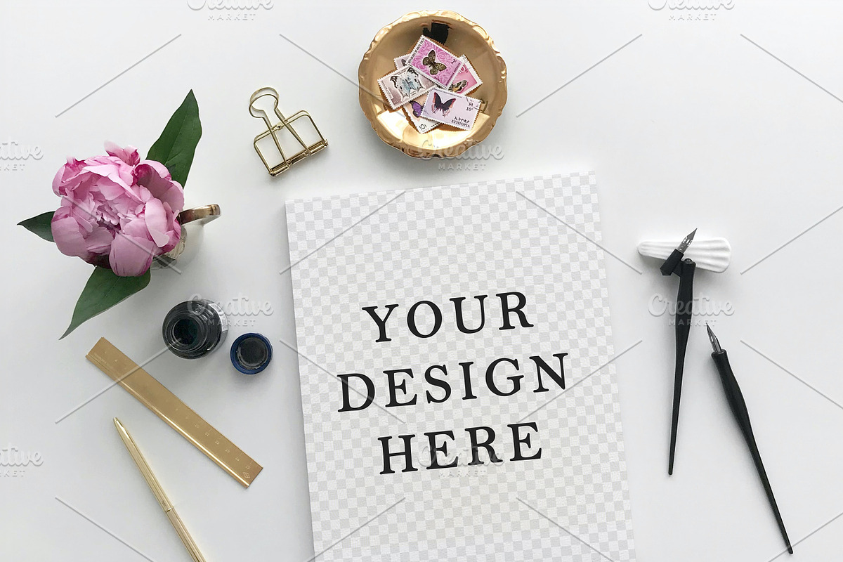 Vertical A4 Art Paper Mockup | PSD, a Print Template by Nurlan's shop (Photo 2 of 4)