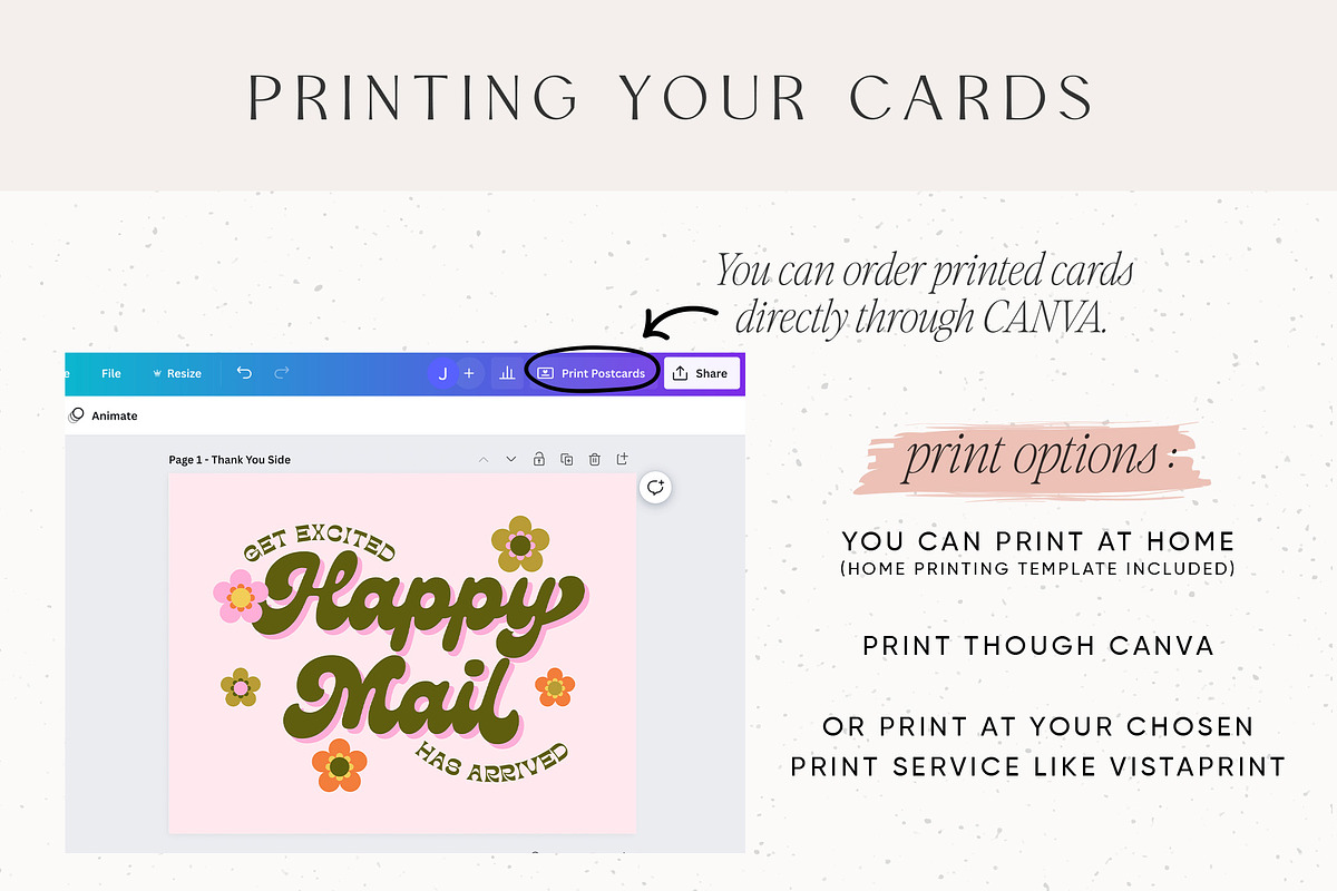 Retro Groovy Thank You Card Canva, a Business Card Template by Summit Avenue (Photo 7 of 7)