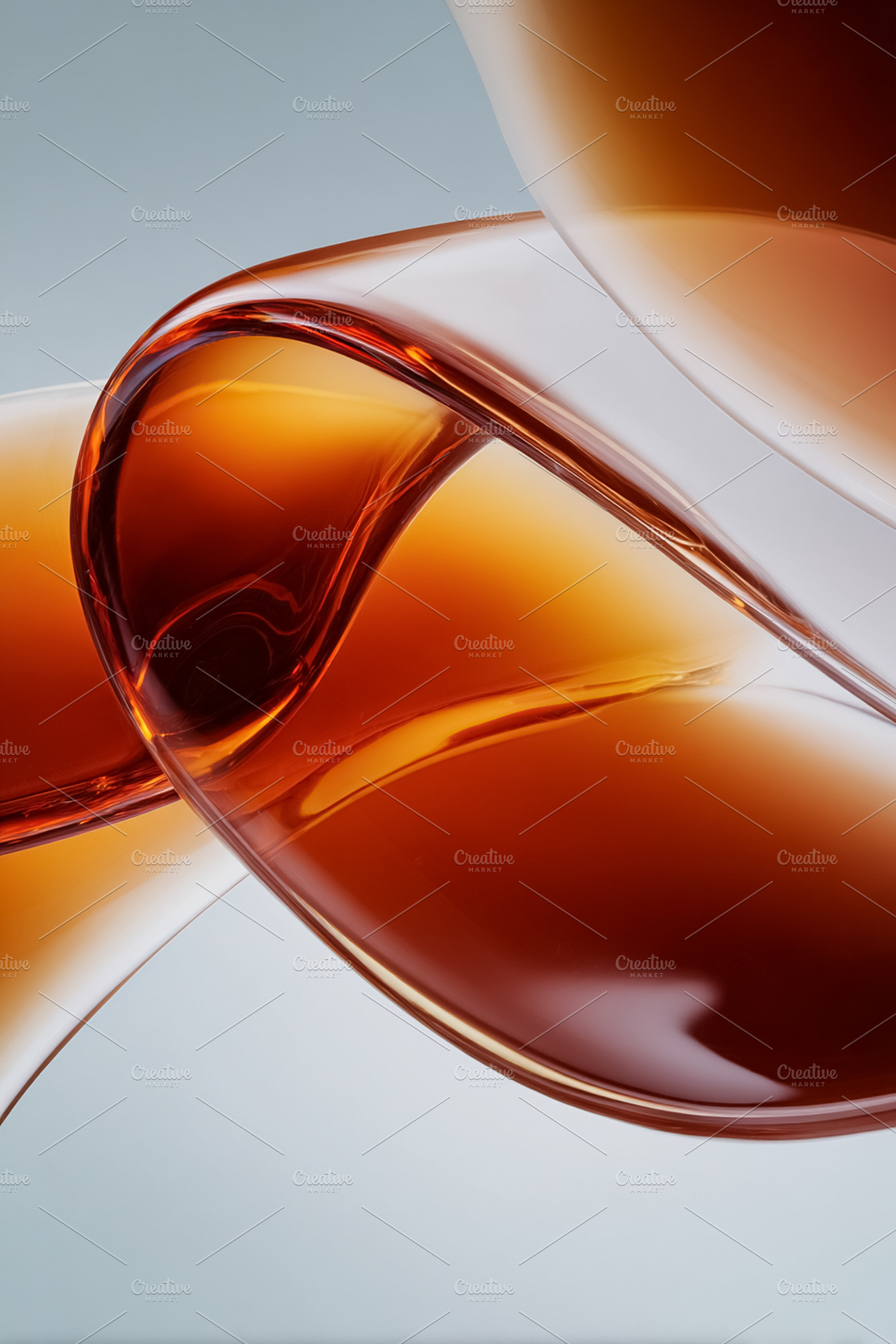 Abstract amber liquid creating elegant flowing curves with light, a Photo by Studio ANNA