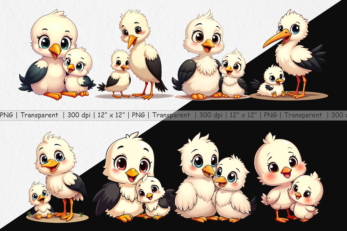 Stork Mother's Day Clipart, a Graphic by Artnoy (Photo 2 of 5)