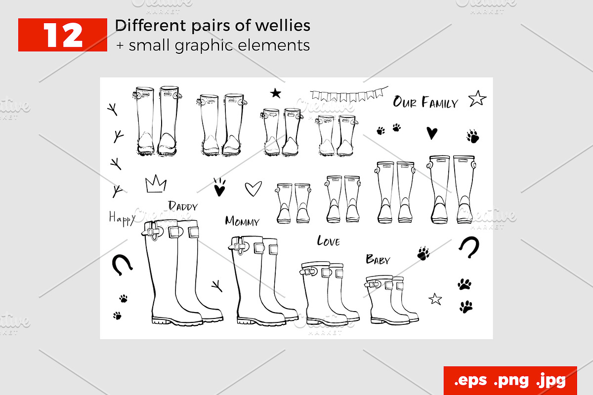 Line Art Wellies. Simple & Outline, an Outline Icon by Sopelkin (Photo 3 of 3)