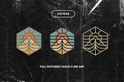 Abstract Outdoor Badges, an Illustration by Firowerk (Thumbnail 2 of 8)