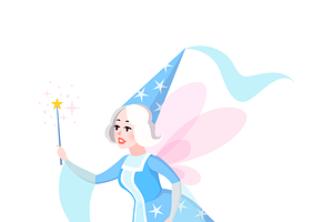 Fairy Tales Character. Cartoon Woman