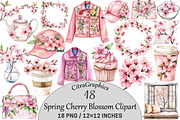Spring Cherry Blossom Clipart, an Illustration by CitraGraphics (Thumbnail 1 of 5)
