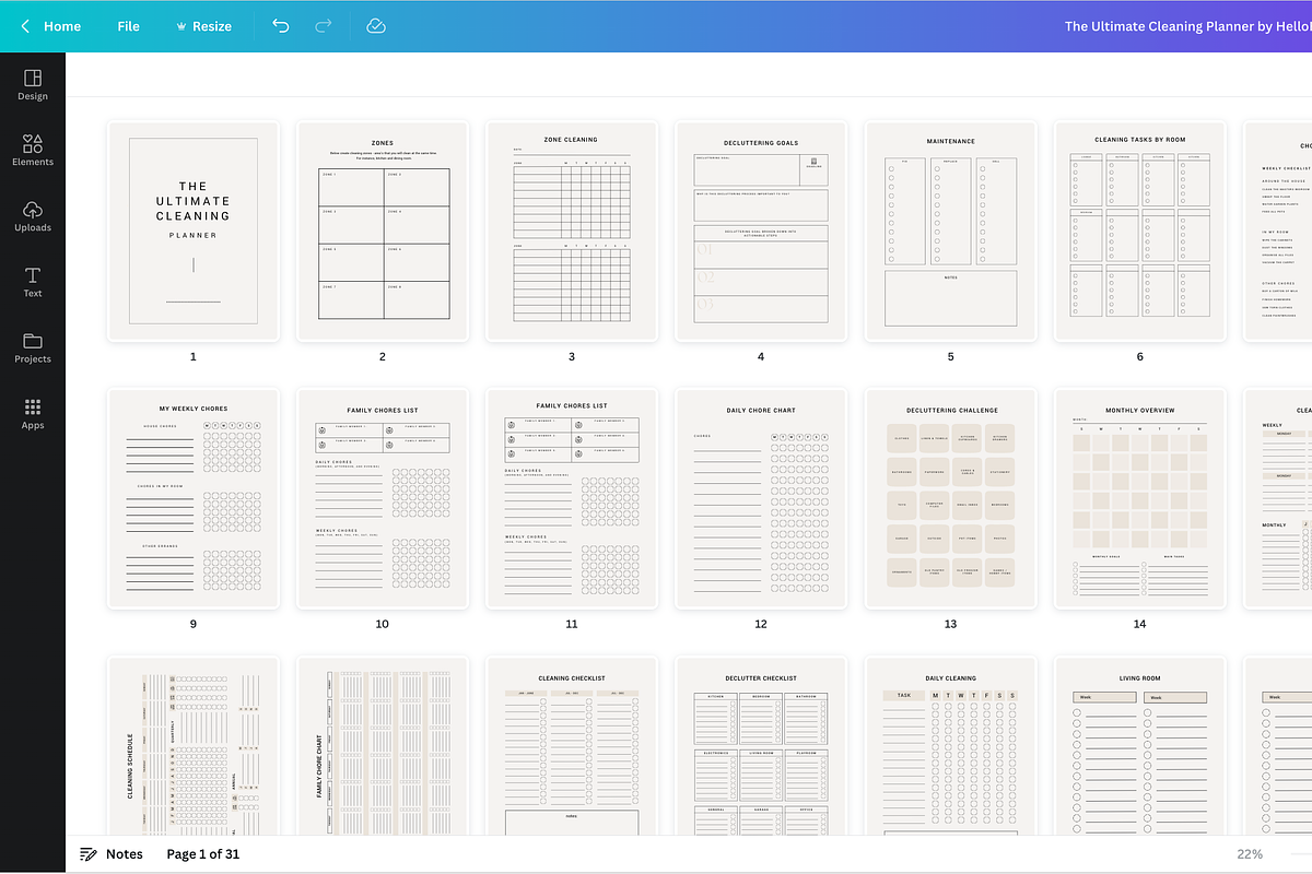The Ultimate Cleaning Planner Canva, a Presentation Template by HelloKarla (Photo 7 of 7)