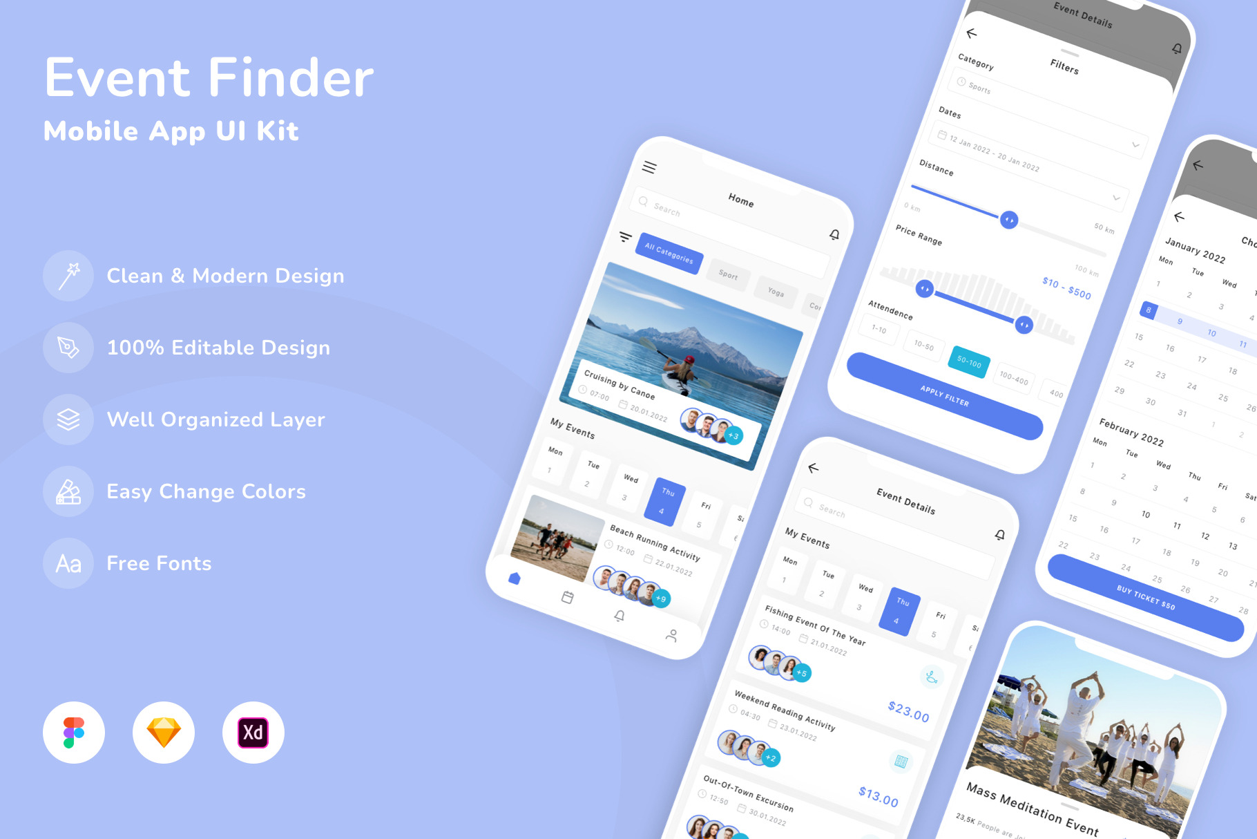 Event Finder Mobile App UI Kit, an UI Kit Template by Betush