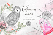 Whimsical winter. Watercolor clipart, a Texture Illustration by LABFcreations (Thumbnail 2 of 7)