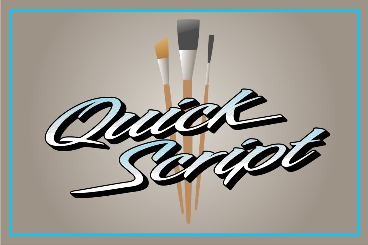 Quick Script, a Script Font by Art And Sign Unlimited (Photo 1 of 2)