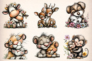 Mother's Day Animal Clipart Bundle, an Illustration by Digital Artistic99 (Thumbnail 4 of 12)