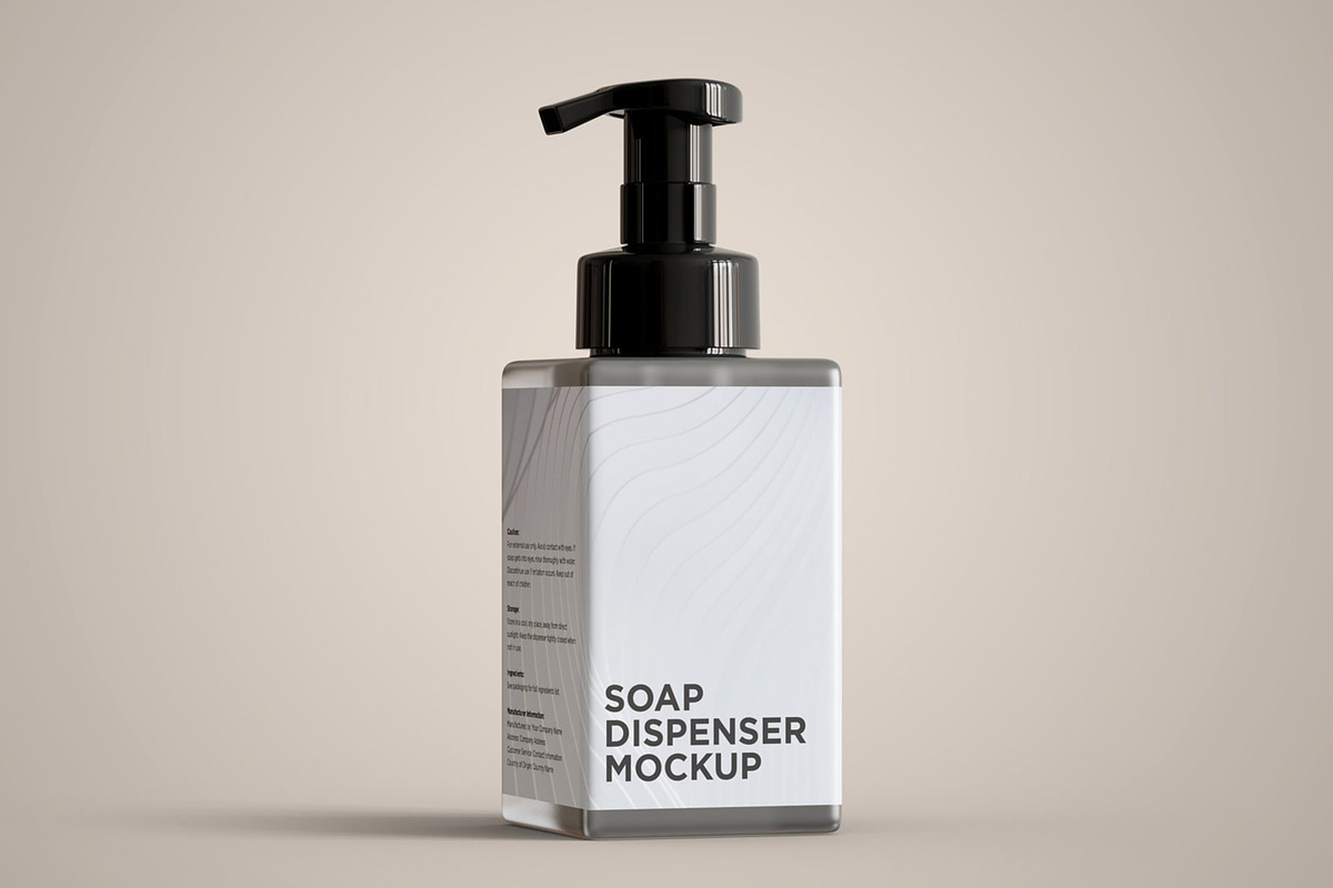 Soap Dispenser Square Bottle Mockup, a Packaging Mockup by Muhazdinata (Photo 15 of 18)