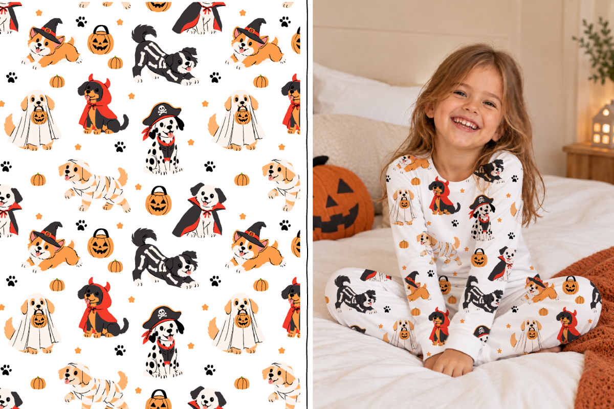 20 Halloween Dogs Seamless Patterns, a Pattern Graphic by Zeukaa (Photo 7 of 10)