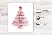 Watercolor Christmas Tree Clipart, an Illustration by Canvas Craft (Thumbnail 8 of 8)