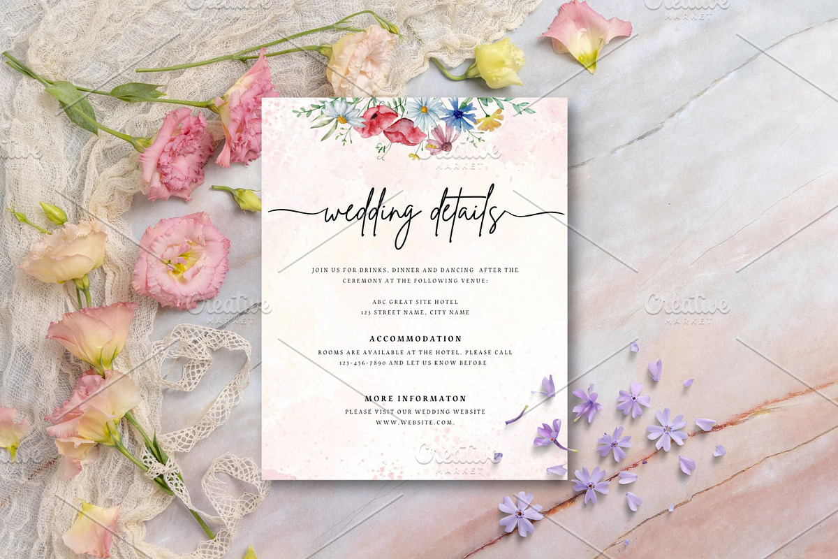 Wildflowers wedding invitation, an Invitation Template by Sania (Photo 3 of 5)