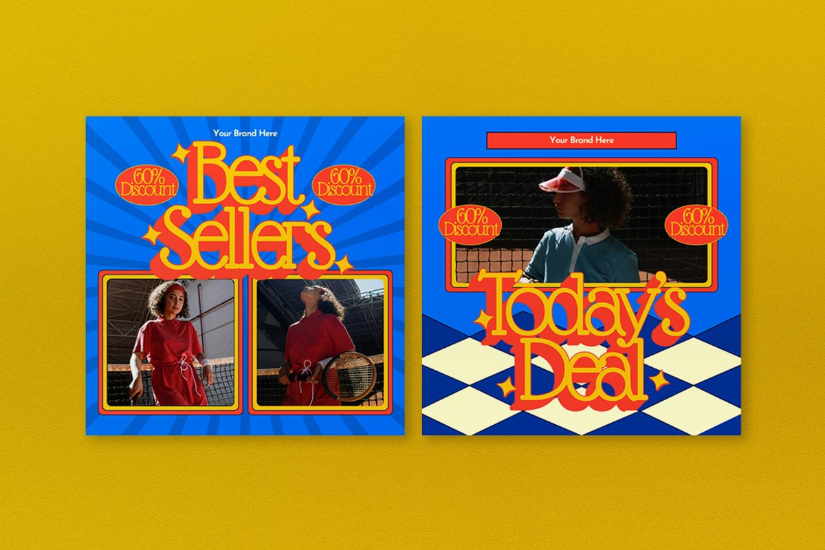 Yellow 70s Style Fashion Sale Banner, an UI Kit Template by graphicook (Photo 4 of 5)