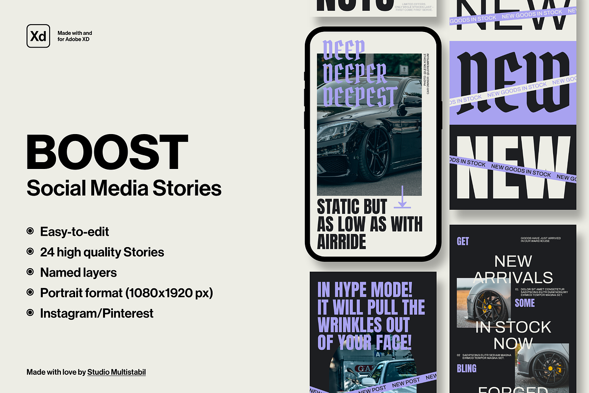 BOOST — 24 Car Tuning Social Stories, a Social Media Template by Studio Multistabil (Photo 1 of 5)