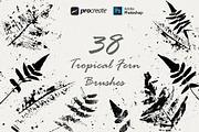 Fern leaves Procreate brush stamps, a Brush Add-On by FOXYdigitalart (Thumbnail 1 of 3)