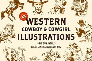 Western Illustration Cowboy Bundle