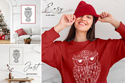 Owls Line Art Illustrations, an Animal Illustration by ilonitta (Thumbnail 7 of 9)