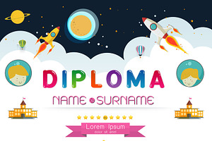 Certificate kids diploma, a Flyer Template by essense