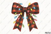 Christmas Lights Bow Coquette PNG, an Illustration by CraftArtStudio (Thumbnail 1 of 4)