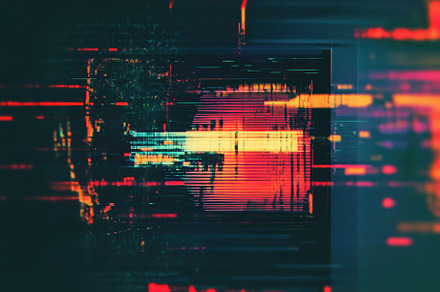Glitch noise effect displayed on a t, a Photo by Iftikhar Alam