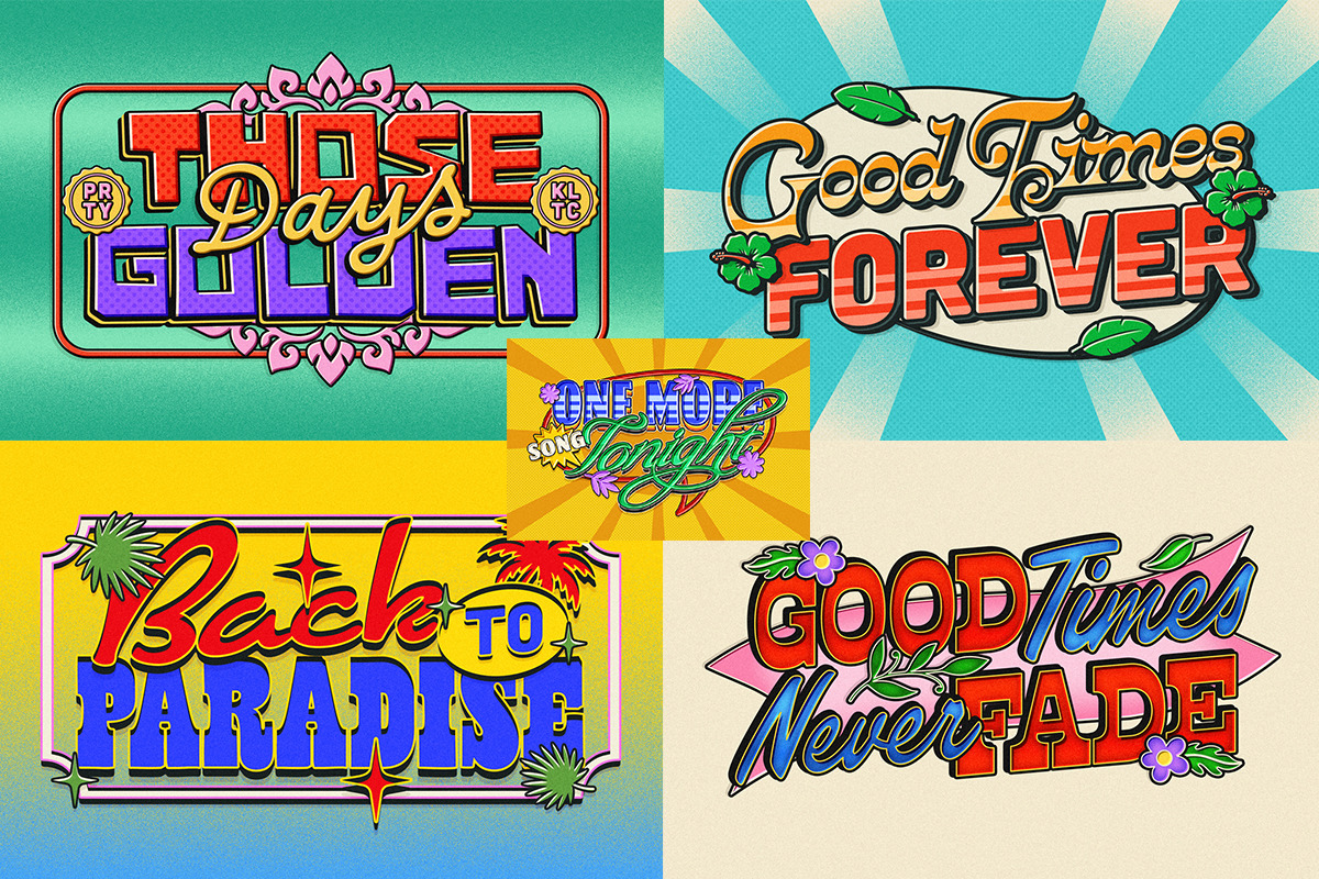 Retro Nostalgic Summer Text Effect, a Layer Style Add-On by Matsero (Photo 3 of 4)