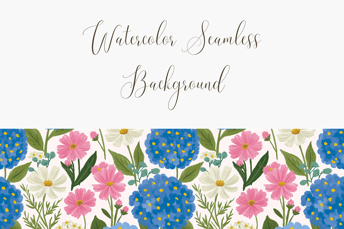 Blue Hydrangea Seamless Pattern PNG, a Pattern Graphic by Pati Charm Studio (Photo 3 of 6)