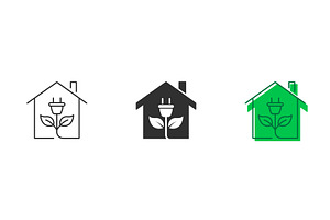 Eco Energy Home Icons, an Object Illustration by Gentle Studio
