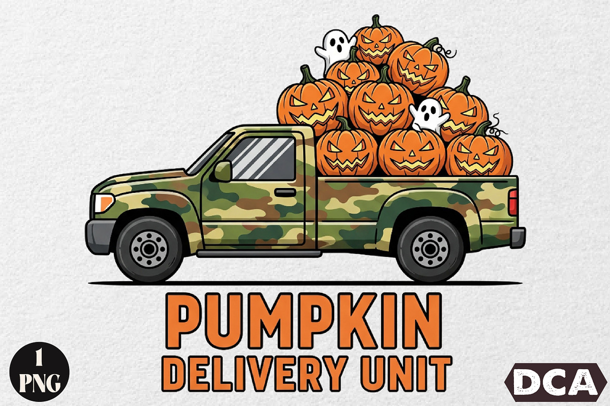 Camo Truck Halloween Sublimation, an Illustration by DreamCafeArt (Photo 1 of 6)