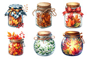 Watercolor Autumn Leaves Jar Clipart, an Illustration by Daily.Designs (Thumbnail 5 of 5)