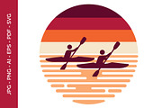 Two kayaks paddling on lake vector, a Sport Illustration by nandinigraphics (Thumbnail 1 of 2)