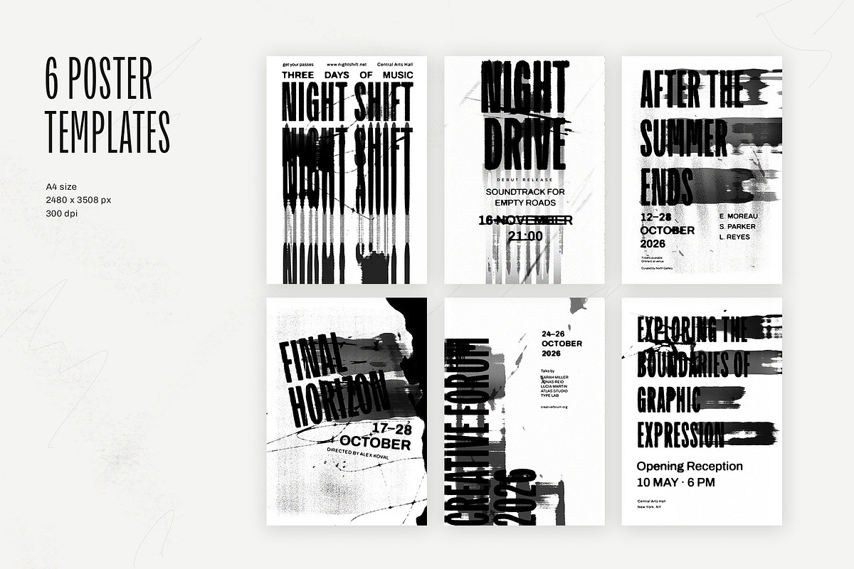 Ink Poster Templates, a Poster Template by Inartflow (Photo 3 of 14)