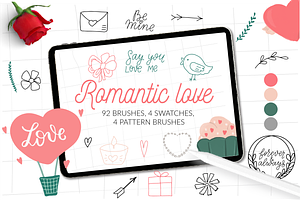 Valentines doodle Procreate BUNDLE