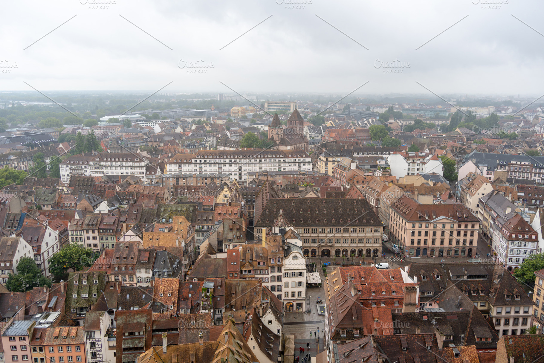Panoramic view of Strasbourg old town from cathedral tower, Fran, an Architecture Photo by GoodGoods