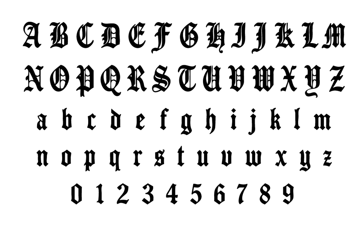 Gothic Blackletter Font, a Blackletter Font by elfy creative (Photo 7 of 7)