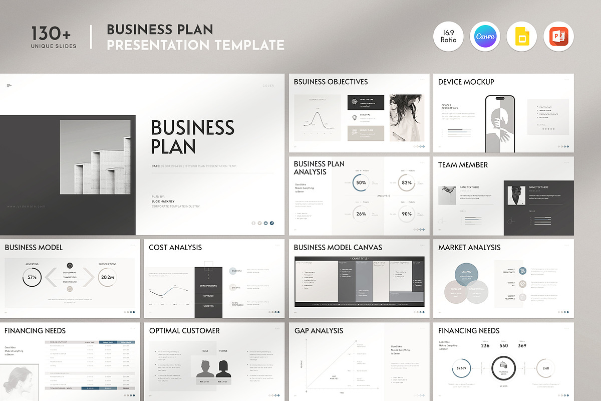 Minimal Business Plan Template Canva, a Presentation Template by ArtisanaAura (Photo 1 of 20)
