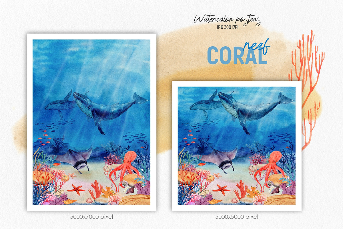 Coral Reef. Watercolor Set, an Illustration by Tata Pilip (Photo 9 of 16)