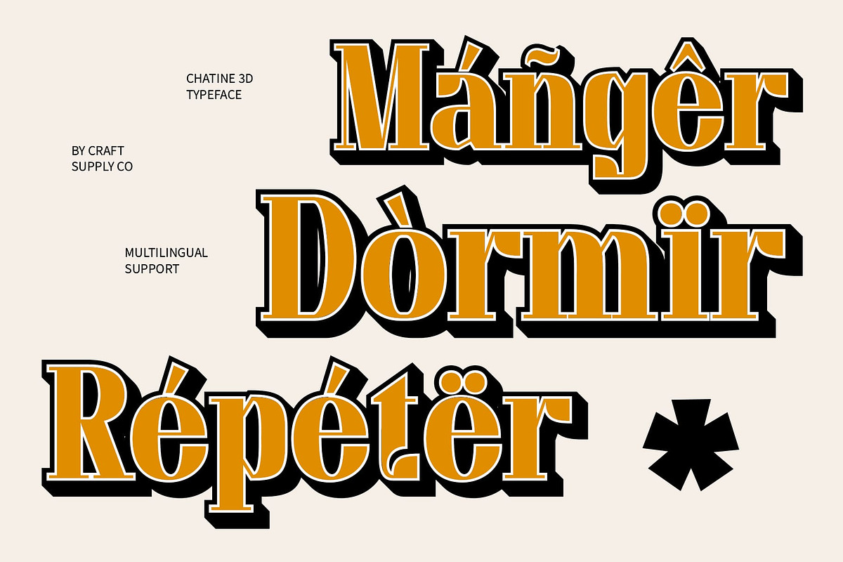 Chatine 3D, a Serif Font by Craft Supply Co. (Photo 4 of 8)