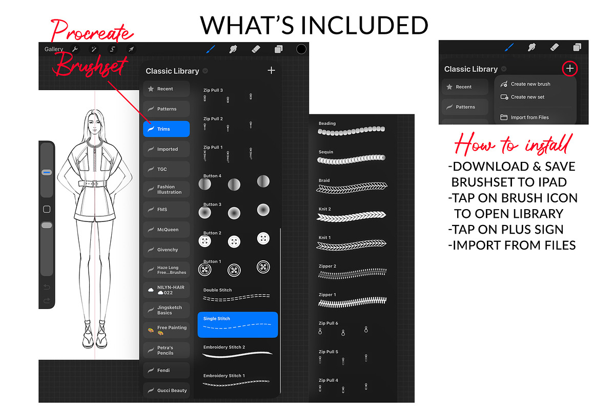 Procreate Fashion Brushes, a Decorative Illustration by Art by Lin (Photo 2 of 4)