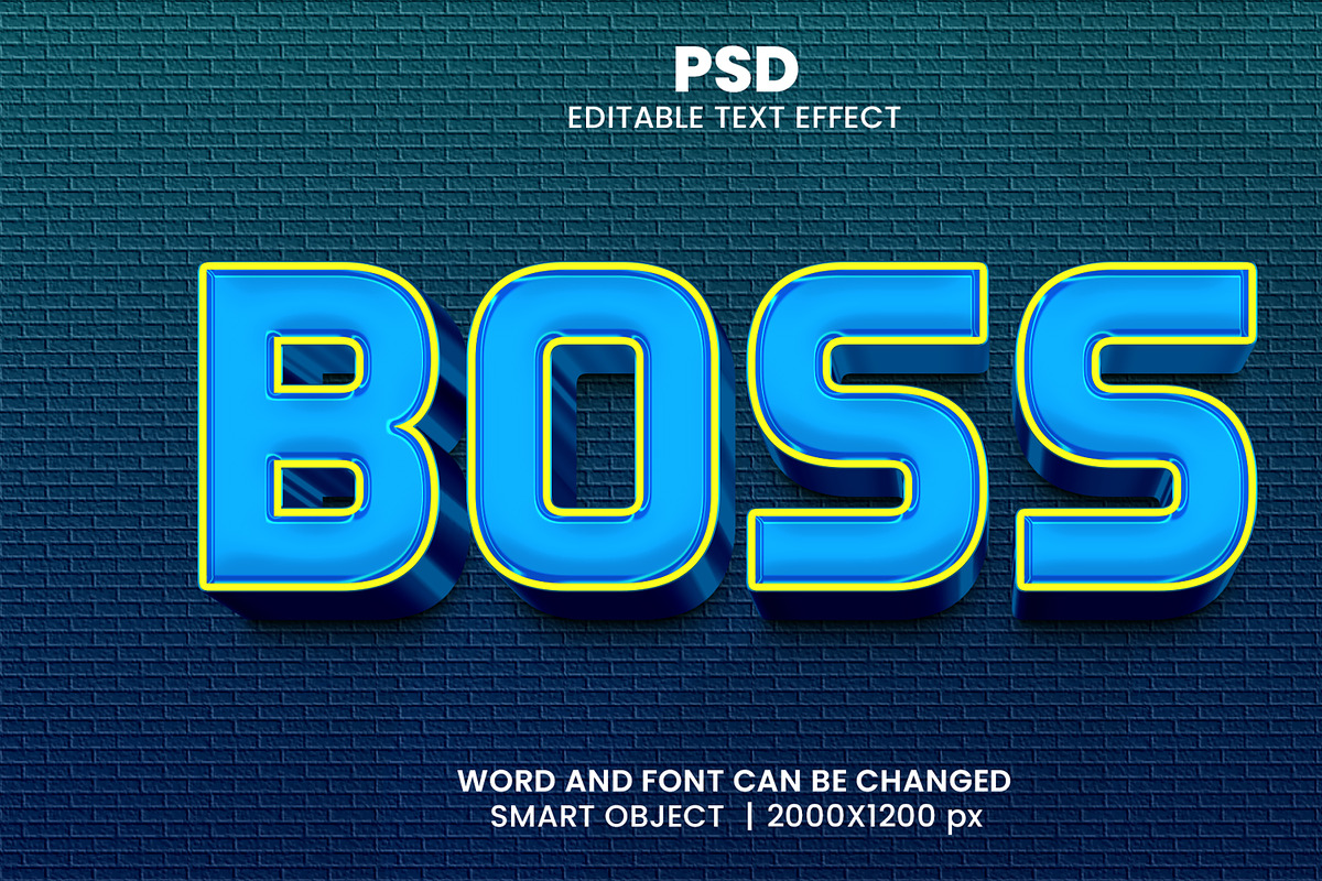 Boss 3d Editable Psd Text Effect, a Layer Style Add-On by bdrobin