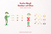 Santa's Sleigh Reindeer and Elf, an Illustration by Corner Croft (Thumbnail 6 of 9)