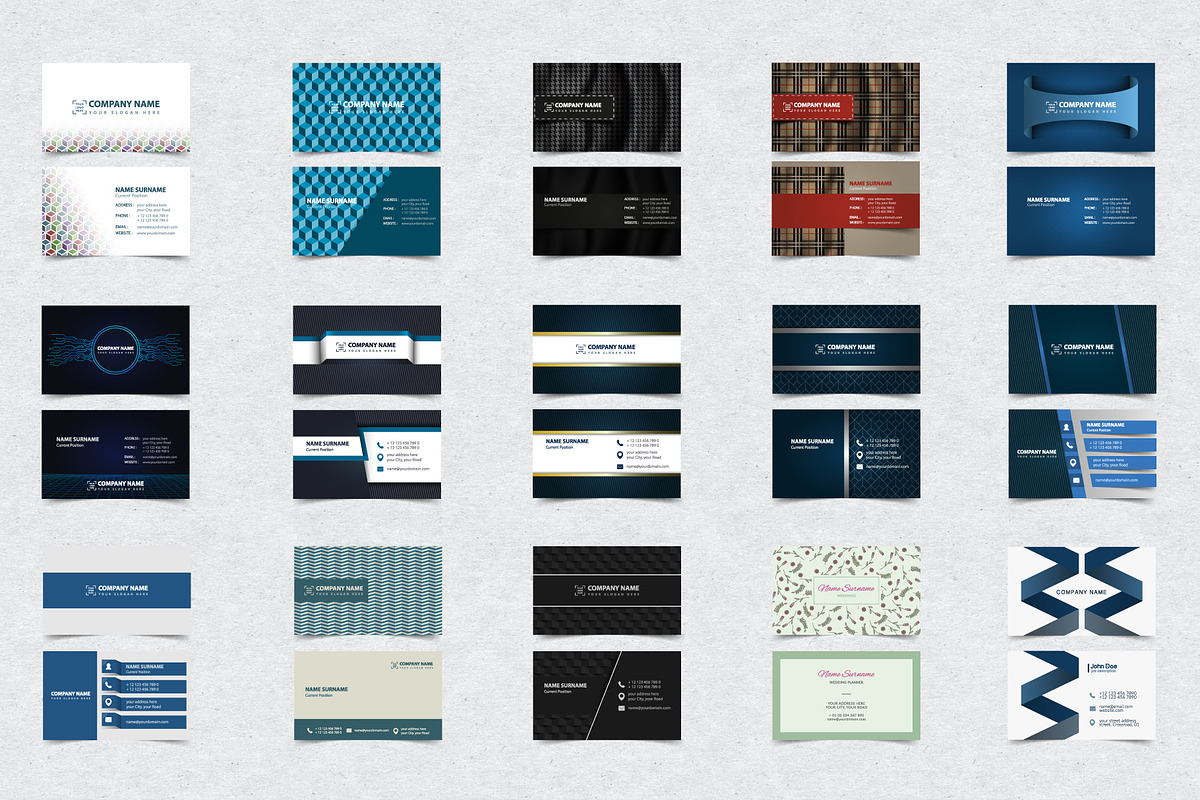 250 Business Card Vector Templates, a Business Card Template by Bobboz Store (Photo 17 of 18)