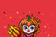 Halloween Pumpkin Devil Baby, a Person Illustration by MISS CHATZ (Thumbnail 3 of 3)