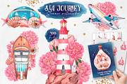 Sea journey. Summer watercolor set, an Object Illustration by VerAna (Thumbnail 1 of 19)