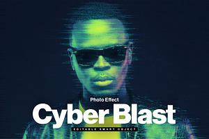 Cyber Blast Photo Effect Template