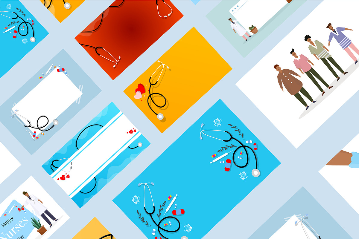 Doctor and nurses day vector bundle, a Healthcare Illustration by foxndeer (Photo 4 of 4)