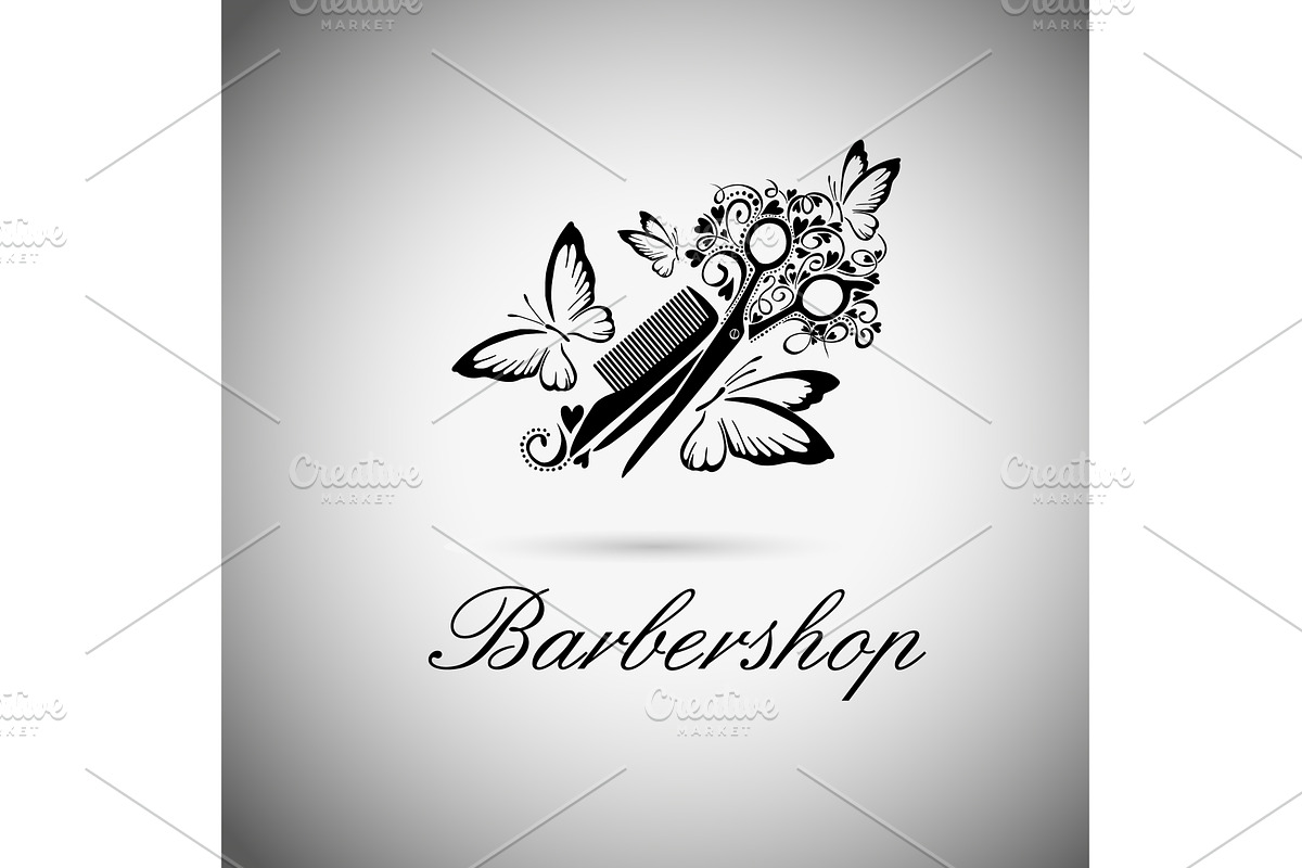 Hairdressing salon logo, Hand drawn, an Object Illustration by Nenahliadava Design