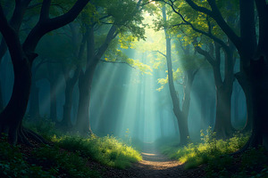 Dreamy Enchanted Forest Scene for Fa, a Photo by LOGOCREATIVE
