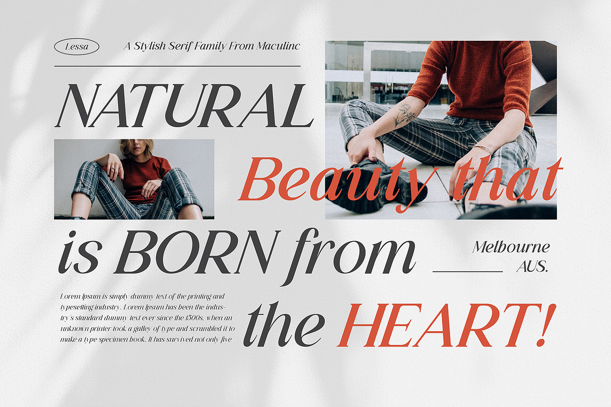 Lessa - Serif Font (10 Fonts), a Serif Font by Maculinc Type (Photo 13 of 18)